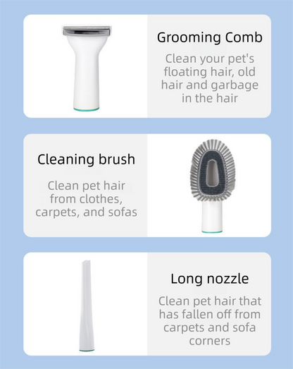 7-in-1 White Multifunctional Pet Grooming Vacuum Kit - Dog Cat Home Barber Shop & Low Noise Shedding Groomer with 1L Large Dust Cup - view 6