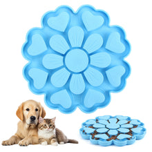 Blue 4-in-1 Textured Silicone Pet Lick Mat & Slow Feeder - Anti-Anxiety Calming Pad with Back Suction Cups