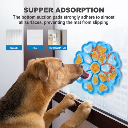 Blue 4-in-1 Textured Silicone Pet Lick Mat & Slow Feeder - Anti-Anxiety Calming Pad with Back Suction Cups - view 6