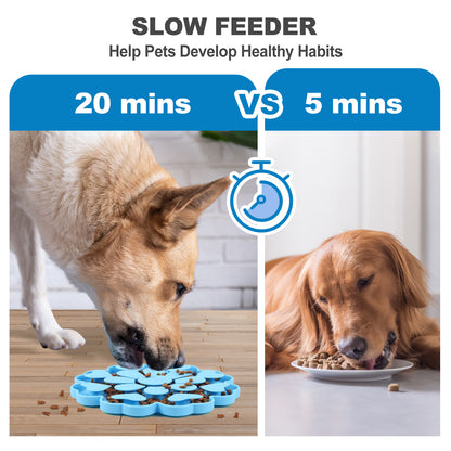 Yellow 4-in-1 Textured Silicone Pet Lick Mat & Slow Feeder - Anti-Anxiety Calming Pad with Back Suction Cups - view 5