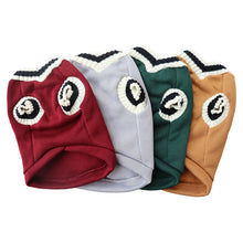 4-Pack XL Size Preppy Style V-Neck Knitted Cotton Pet Sweater - Hair-Resistant & Breathable, Classic Fleece-Lined Pullover for Cats and Dogs(Green + Red + Khaki + Grey) - view 2