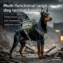 3-Piece Black Tactical Dog Harness Set (L Size) - Heavy Duty No-Pull Vest with Detachable Tactical Pouch & Climbing Rope Leash - view 2
