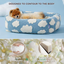 63x53x17 CM Cute Square Plush Pet Bed with Removable Cover & 5 Bolsters Support - Purple Plaid Machine Washable Calming Dog & Cat Sofa - view 2