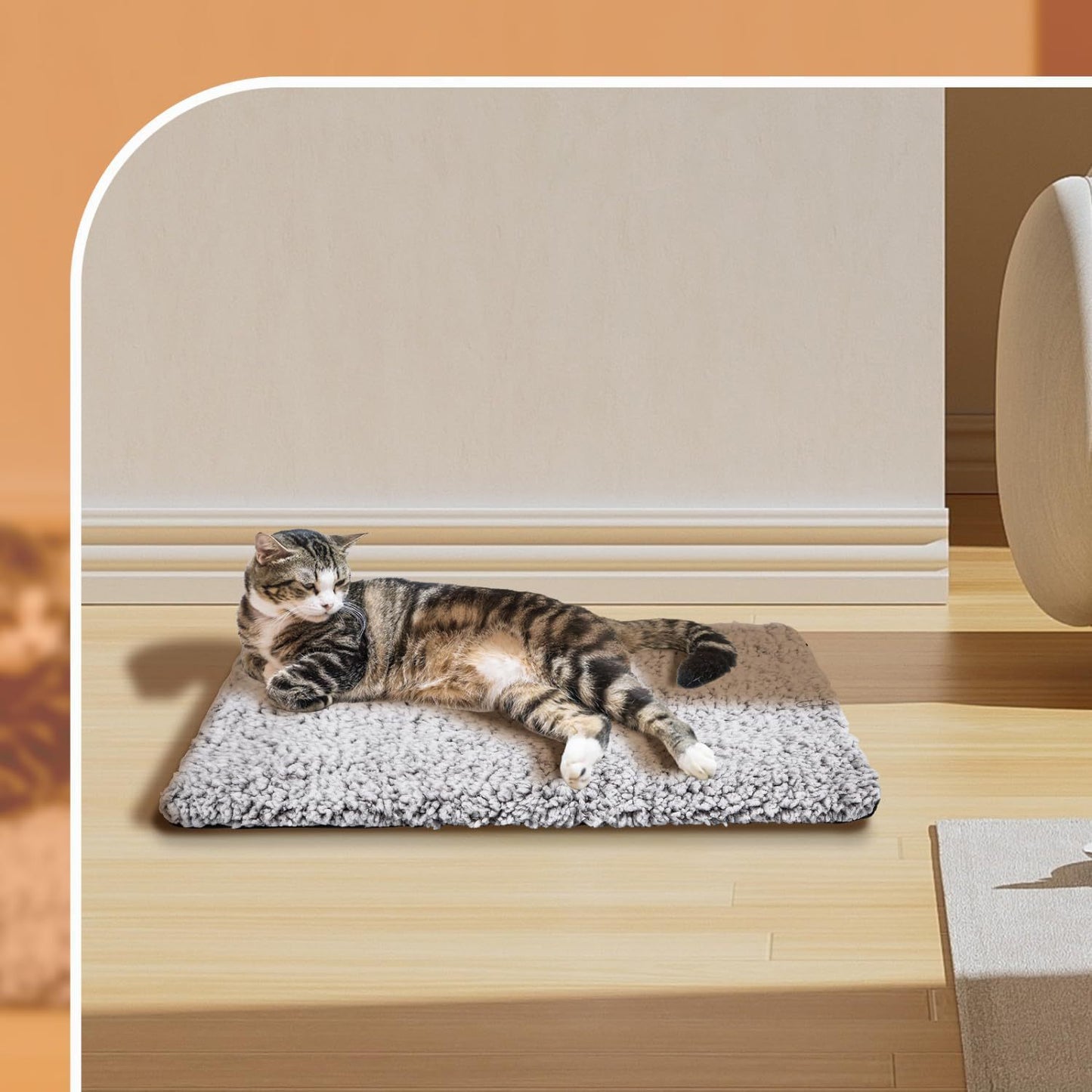 70 x 115 CM Self-Warming Thermal Pet Fluffy Mat with Machine Washable & Removable Zippered Cover - Waterproof Soft Cotton Fleece Bed for Dogs & Cats - view 4