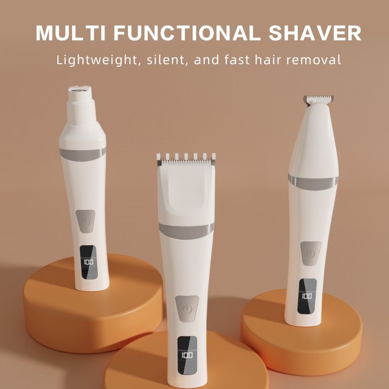 Green Professional 3-in-1 Pet Grooming Kit - Low-Noise Rechargeable Dog Hair Trimmer & Nail Grinder for Paws, Eyes, and Body - view 2