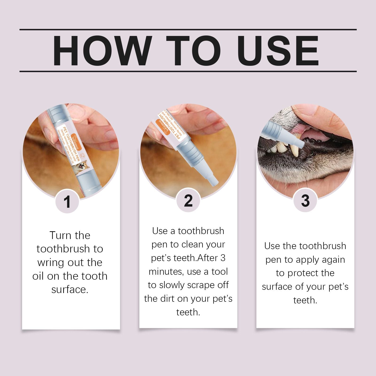 2-Pack Professional Pet Dental Cleaning Pens - Gentle Plaque & Tartar Remover and Breath Freshener for Dogs and Cats - view 5