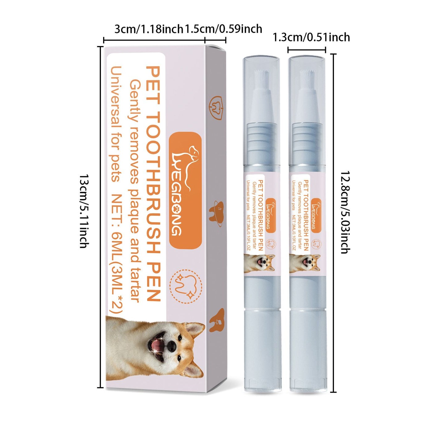 2-Pack Professional Pet Dental Cleaning Pens - Gentle Plaque & Tartar Remover and Breath Freshener for Dogs and Cats - view 8