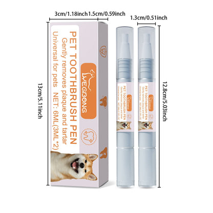 2-Pack Professional Pet Dental Cleaning Pens - Gentle Plaque & Tartar Remover and Breath Freshener for Dogs and Cats - view 8