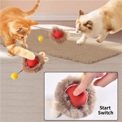 Interactive Hunting Hidden Prey Cat Toy Set - Red Plush Automatic Moving Ball & 72CM Large Crinkle Hunting Cover - Smart Obstacle Avoidance, USB Rechargeable - view 4