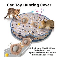 Interactive Hunting Hidden Prey Cat Toy Set - Grey Plush Automatic Moving Ball & 72CM Large Crinkle Hunting Cover - Smart Obstacle Avoidance, USB Rechargeable