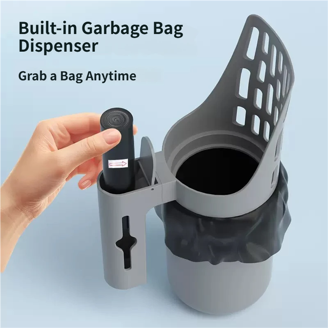 3-in-1 Handheld Cat Litter Scoop with Waste Bin & Bag Dispenser - One-Way Litter Sifting & Disposal Tool, Detachable and Efficient Cleaning - view 3