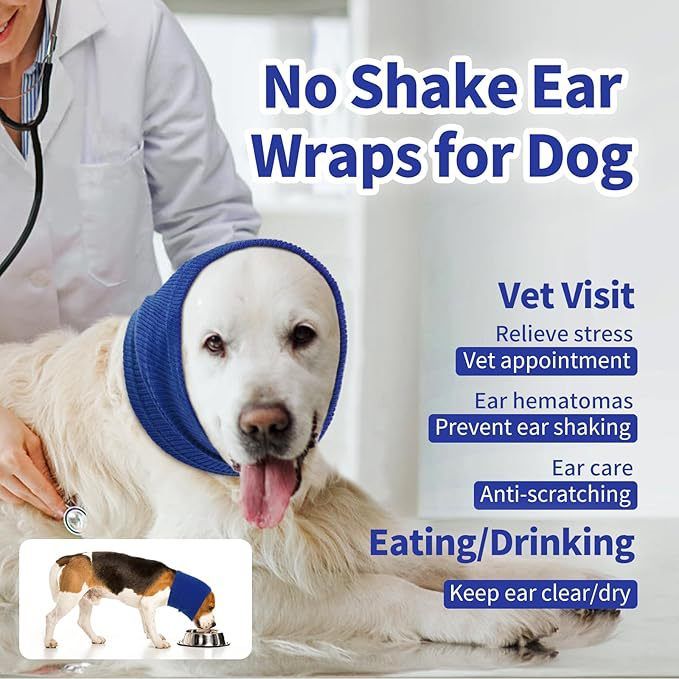 3-Pack Grey Instant Calming Dog Warm Hoods and Ear Covers (S Size) - Anxiety Relief Noise Reduction & Grooming Support, Breathable Full-Head Protection - view 3