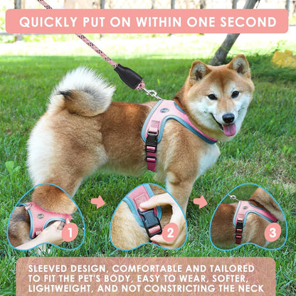 XS Size Orange Waterproof Reflective Saddle-Style Dog Harness & 1.5M Leash Set - Breathable Anti-Choke Escape-Proof Step-In Walking Gear - view 5