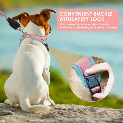 S Size Orange Waterproof Reflective Saddle-Style Dog Harness & 1.5M Leash Set - Breathable Anti-Choke Escape-Proof Step-In Walking Gear - view 6