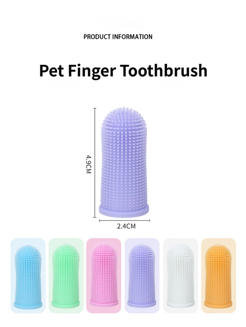 6 PCS Soft Silicone Pet Finger Toothbrush Set - 360° Gentle Dental Cleaning for Dogs / Cats' Plaque & Tartar Removal - view 2