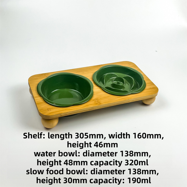 Pink Ceramic Floral Cat Slow Feeder(190ML) & Water Bowl(320ML) Set - Dishwasher Safe Pet Dual Dining Kit with Neck-Friendly Elevated Stand - view 6