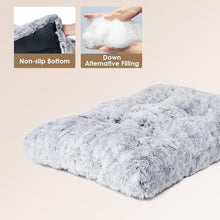 110 x 75 CM Winter Long Plush Dog Bed for Large Dogs - 10CM Thickened Fluffy Faux Fur Pad - Calming Anti Anxiety Pet Cushion with Non-Slip Bottom, Removable & Washable Heavy Duty Bedding, Grey 2XL Size - view 2