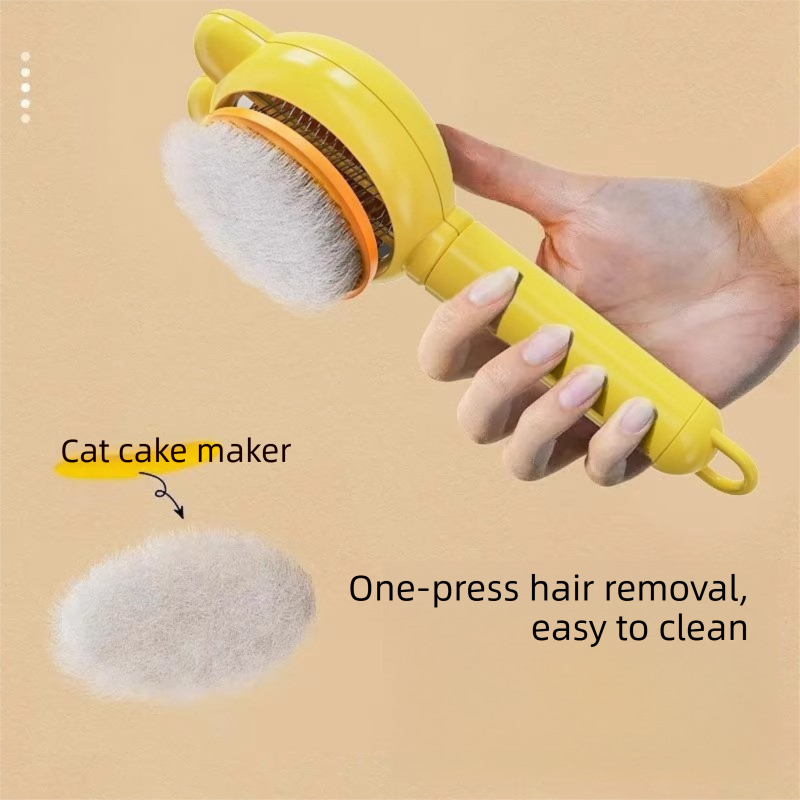2 Pcs Blue Pet Self-Cleaning Slicker Brush for Cats and Dogs - Rabbit Ear Design with Stainless Steel Needles and ABS Handle - Gentle Deshedding and Massage Tool for Long Hair Breeds - view 5