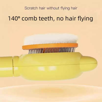 2 Pcs Pink Pet Self-Cleaning Slicker Brush for Cats and Dogs - Rabbit Ear Design with Stainless Steel Needles and ABS Handle - Gentle Deshedding and Massage Tool for Long Hair Breeds - view 3