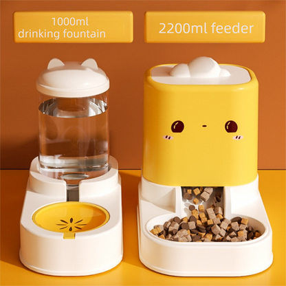 Pink Cat & Dog Automatic Feeder & Waterer Set – 2-in-1 Dry & Wet Separation Station with 2200ml Food & 1000ml Water Capacity - view 2