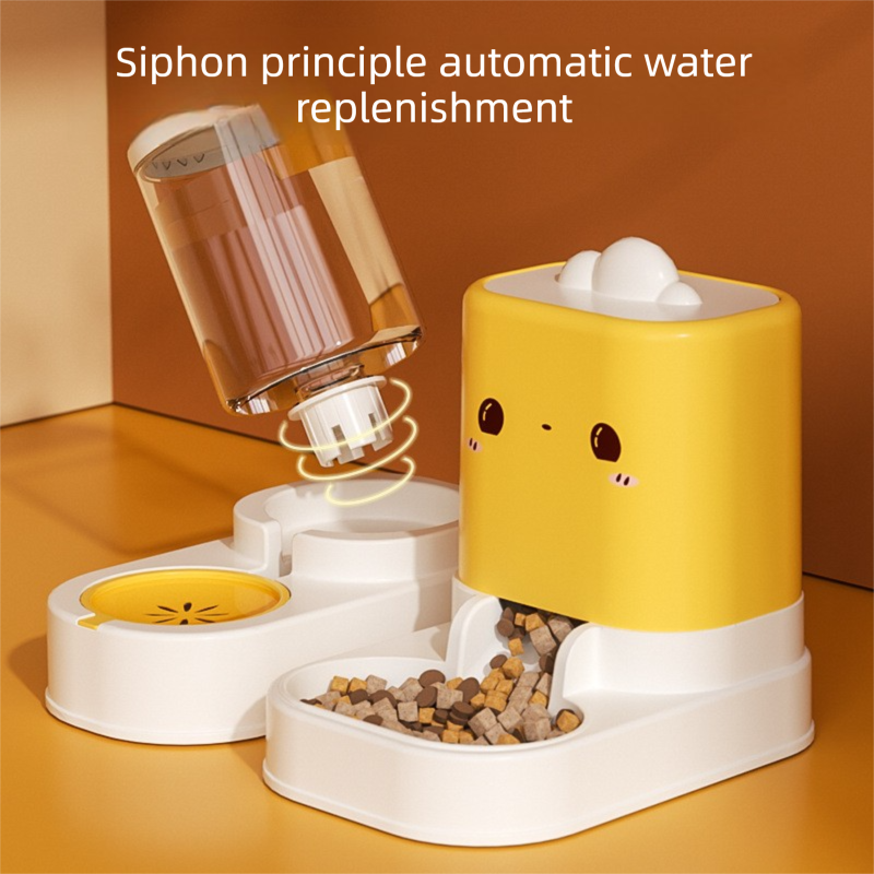Pink Cat & Dog Automatic Feeder & Waterer Set – 2-in-1 Dry & Wet Separation Station with 2200ml Food & 1000ml Water Capacity - view 4