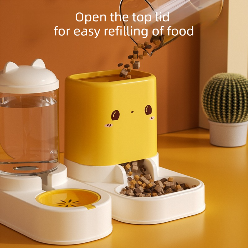 Green Cat & Dog Automatic Feeder & Waterer Set – 2-in-1 Dry & Wet Separation Station with 2200ml Food & 1000ml Water Capacity - view 3