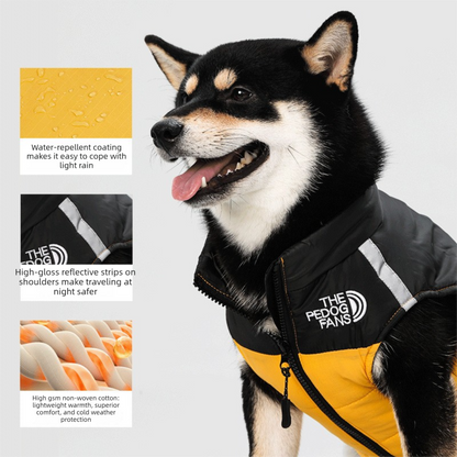 Pnik L Size Dog Clothing — Warm, Thickened Cotton Jacket for Autumn & Winter; Waterproof Pet Vest — Reflective Safety Design, Leash-Compatible - view 4