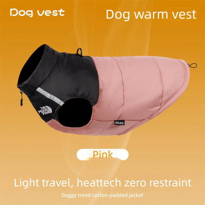 2-Pack (Pink + Yellow) —L Size — Warm, Thickened Winter Dog Coat / Pet Clothing — Waterproof Winter Dog Vest — Reflective Safety Design (Leash Compatible) - view 3