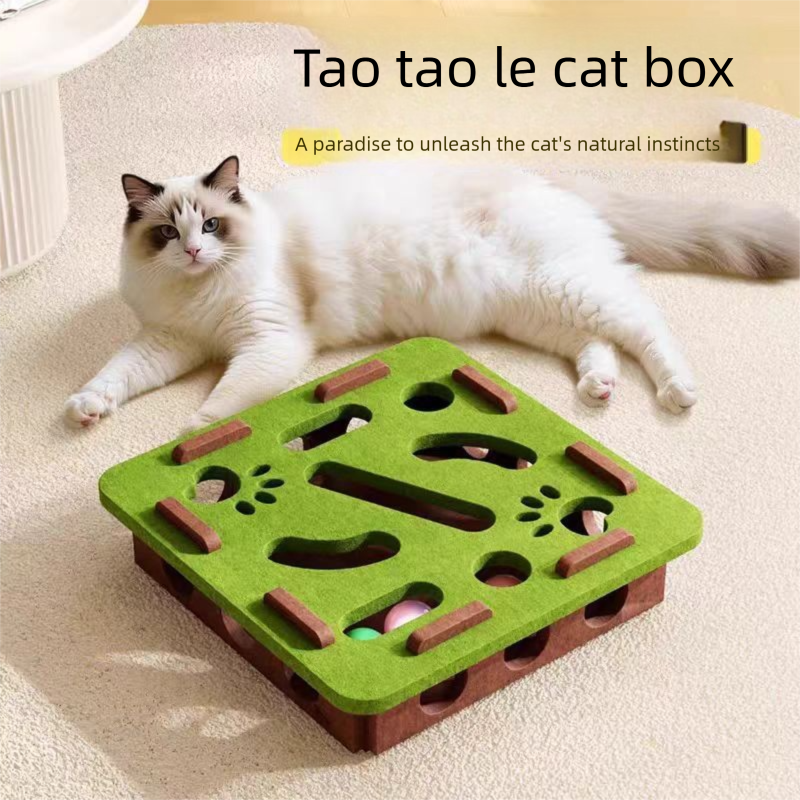 2-piece Green cat toy set—featuring square and flower shapes—is an excellent choice for feline entertainment and relaxation. It also serves as a fun maze for kittens and pets, and includes six bells. - view 2
