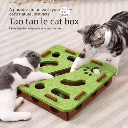 2-piece Grey cat toy set—featuring square and flower shapes—is an excellent choice for feline entertainment and relaxation. It also serves as a fun maze for kittens and pets, and includes six bells. - view 6