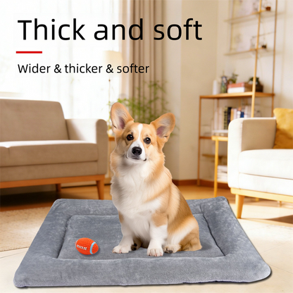 Grey M size Plush Flannel Pet Bed with Removable Sponge - Waterproof, Extra Wide & Thickened, Soft Four Seasons Pet Sleeping Mat for Dogs and Cats - view 3