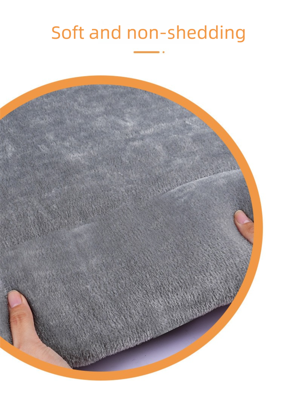 Grey L size Plush Flannel Pet Bed with Removable Sponge - Waterproof, Extra Wide & Thickened, Soft Four Seasons Pet Sleeping Mat for Dogs and Cats - view 4