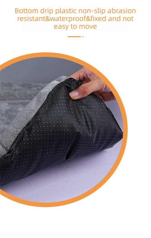 Grey L size Plush Flannel Pet Bed with Removable Sponge - Waterproof, Extra Wide & Thickened, Soft Four Seasons Pet Sleeping Mat for Dogs and Cats - view 5