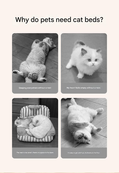 S size Blue Plaid Cat Cave Bed Winter Warm Enclosed Pet House Cozy Cat Sleeping Bag Semi-Enclosed Cat Nest Small Dog Bed PP Cotton Filling Washable Pet Supplies - view 3