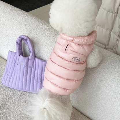 Blue XS size Dog Winter Coat Quilted Puffer Jacket - Warm Cotton Padded Vest for Small Dogs, High Collar Pet Clothes for Chihuahua Yorkie Poodle Bichon Schnauzer, Lightweight Cold Weather Dog Apparel with Elastic Cuffs - view 4