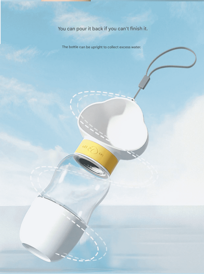 White Portable Dog Water Bottle with Food Container - 2-in-1 Leak-Proof Pet Travel Water Dispenser, Cloud-Shaped Drinking Bowl, Twist-to-Dispense Design, BPA-Free HIPS/PET Material for Walking Hiking Travel - view 8