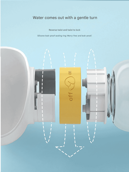Purple Portable Dog Water Bottle with Food Container - 2-in-1 Leak-Proof Pet Travel Water Dispenser, Cloud-Shaped Drinking Bowl, Twist-to-Dispense Design, BPA-Free HIPS/PET Material for Walking Hiking Travel - view 6