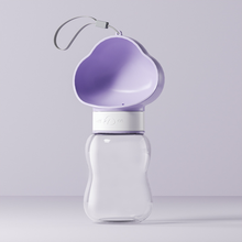 Purple 350ml Portable Dog Water Bottle - Leak-Proof Pet Travel Water Dispenser, Cloud-Shaped Drinking Bowl, Twist-to-Dispense Design, BPA-Free HIPS/PET Material for Walking Hiking Travel