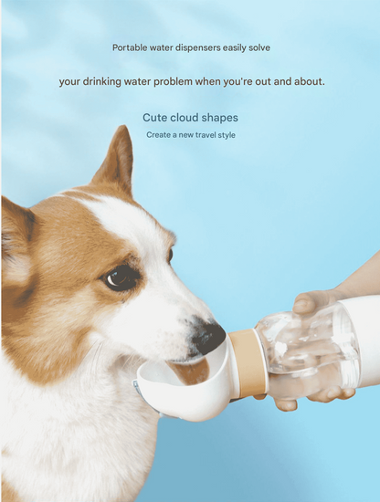 Purple 350ml Portable Dog Water Bottle - Leak-Proof Pet Travel Water Dispenser, Cloud-Shaped Drinking Bowl, Twist-to-Dispense Design, BPA-Free HIPS/PET Material for Walking Hiking Travel - view 4