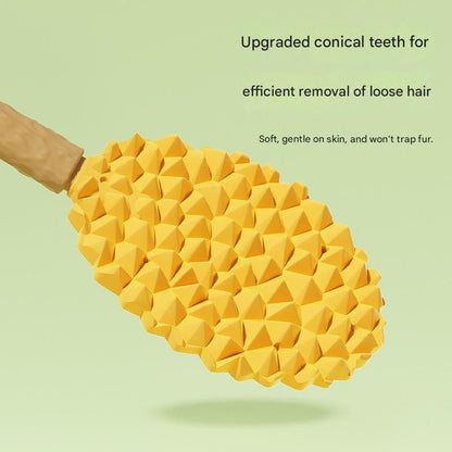 2-piece Green and Yellow Pet Durian Massage Grooming Brush - TPR Double-Sided Deshedding Comb for Cats Dogs - Gentle Pet SPA Grooming Tool - view 3
