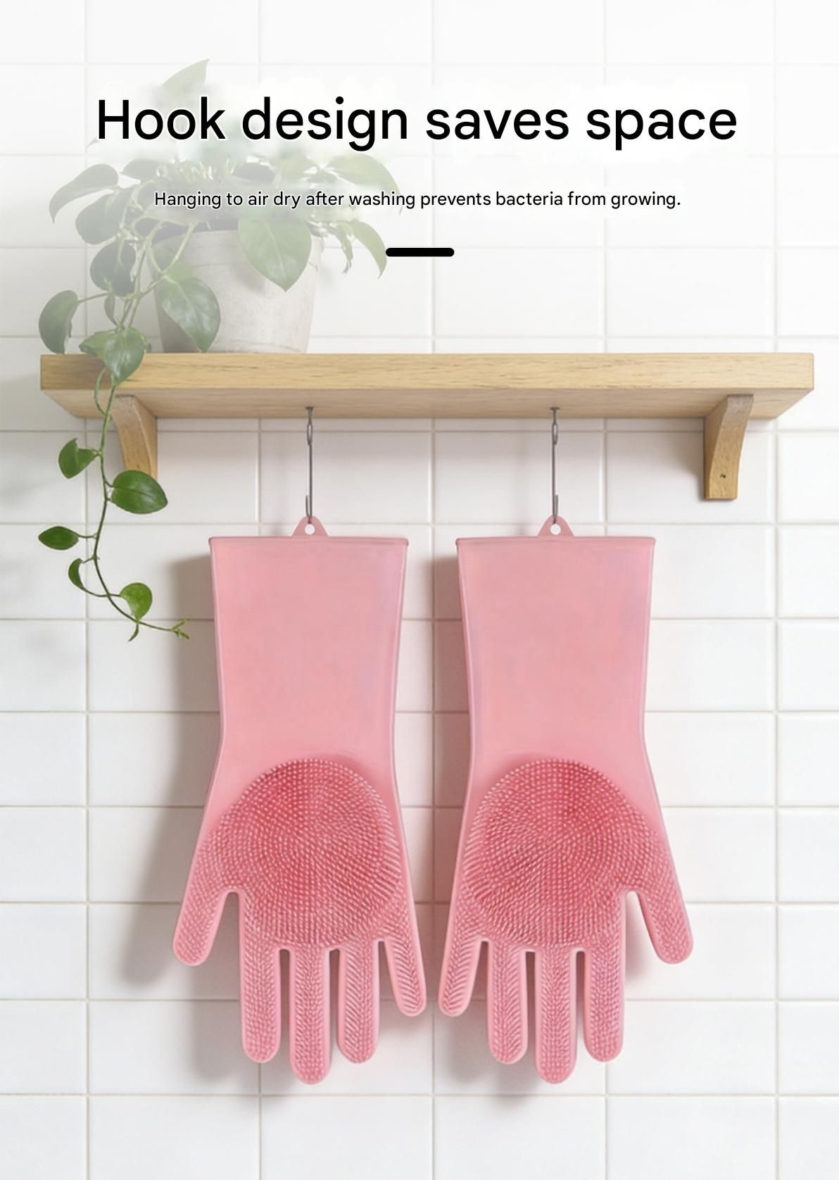 Grey Silicone Pet Bathing Gloves - Pink Double-Sided Design for Cats and Dogs - Gentle Massage, Easy Lather, Durable and Waterproof, Ideal for Pet Grooming and Home Use - view 8