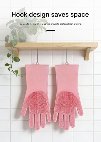 Grey Silicone Pet Bathing Gloves - Pink Double-Sided Design for Cats and Dogs - Gentle Massage, Easy Lather, Durable and Waterproof, Ideal for Pet Grooming and Home Use - view 8