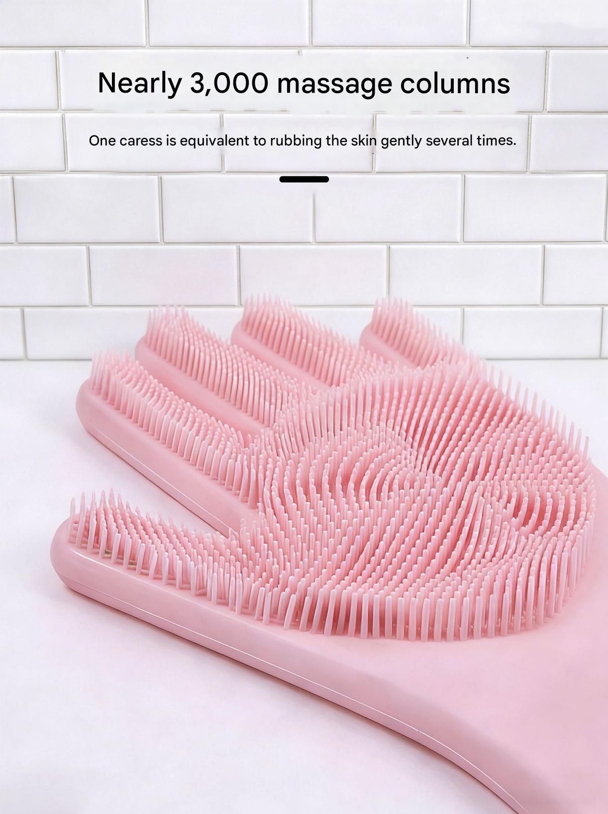 Purple Silicone Pet Bathing Gloves - Pink Double-Sided Design for Cats and Dogs - Gentle Massage, Easy Lather, Durable and Waterproof, Ideal for Pet Grooming and Home Use - view 4