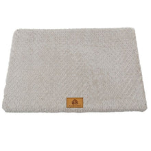Silver-gray M size Pet Dog Bed Mat - Plush Short Fur Cover with Wave Foam Padding - Washable Removable Cover, Non-Slip Base, Warm Winter Cushion for Dogs and Cats, Multiple Sizes