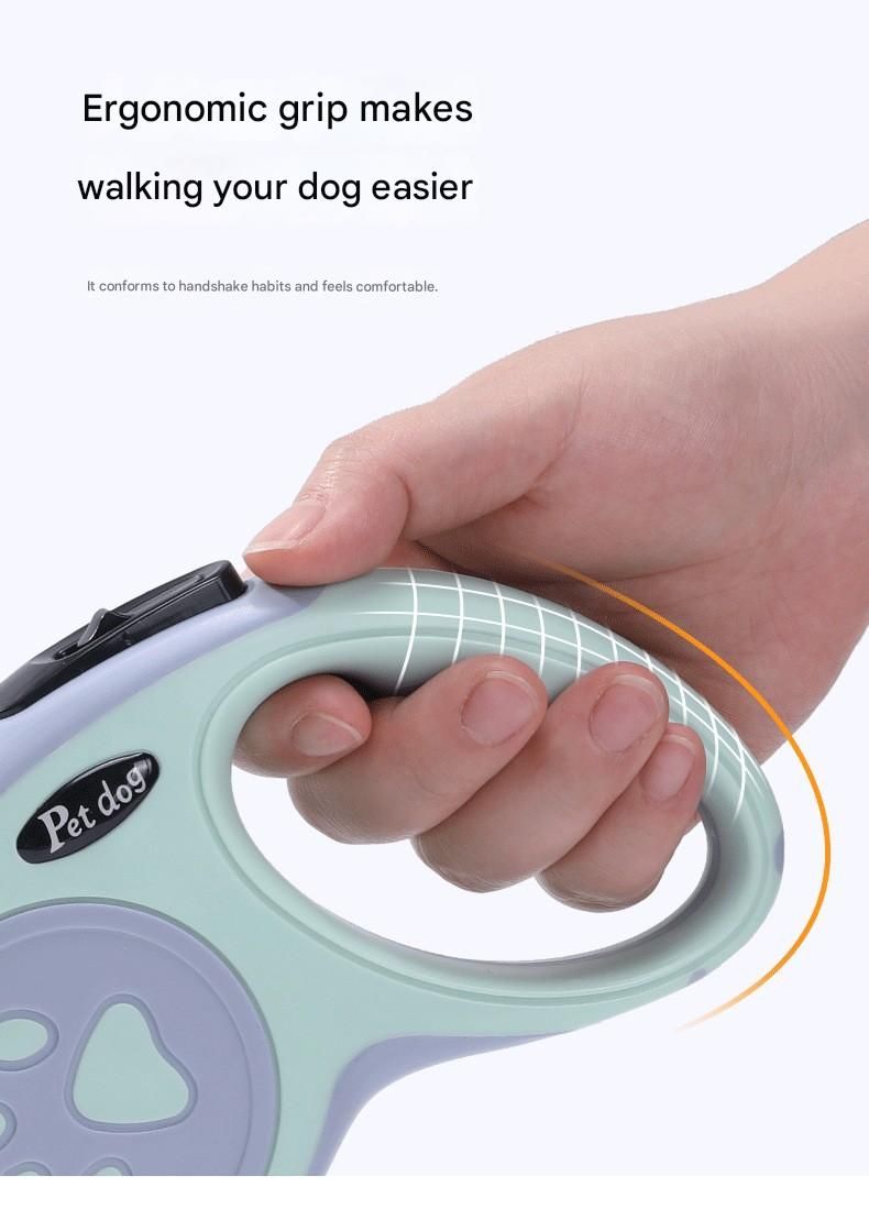 Green Automatic Retractable Dog Leash - 3M Extendable Lead with One-Handed Brake Lock - ABS Casing, Ergonomic Grip, Tangle-Free Nylon Tape, Outdoor Walking Essential - view 6