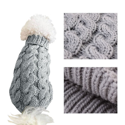 Pink L size Cosy Cable Knit Dog Jumper - Warm Winter Pet Clothing, Soft High Neck Design, Small to Medium Dogs, Easy Wear Pullover Style, Ideal for Chilly Evenings and Outdoor Walks - view 2