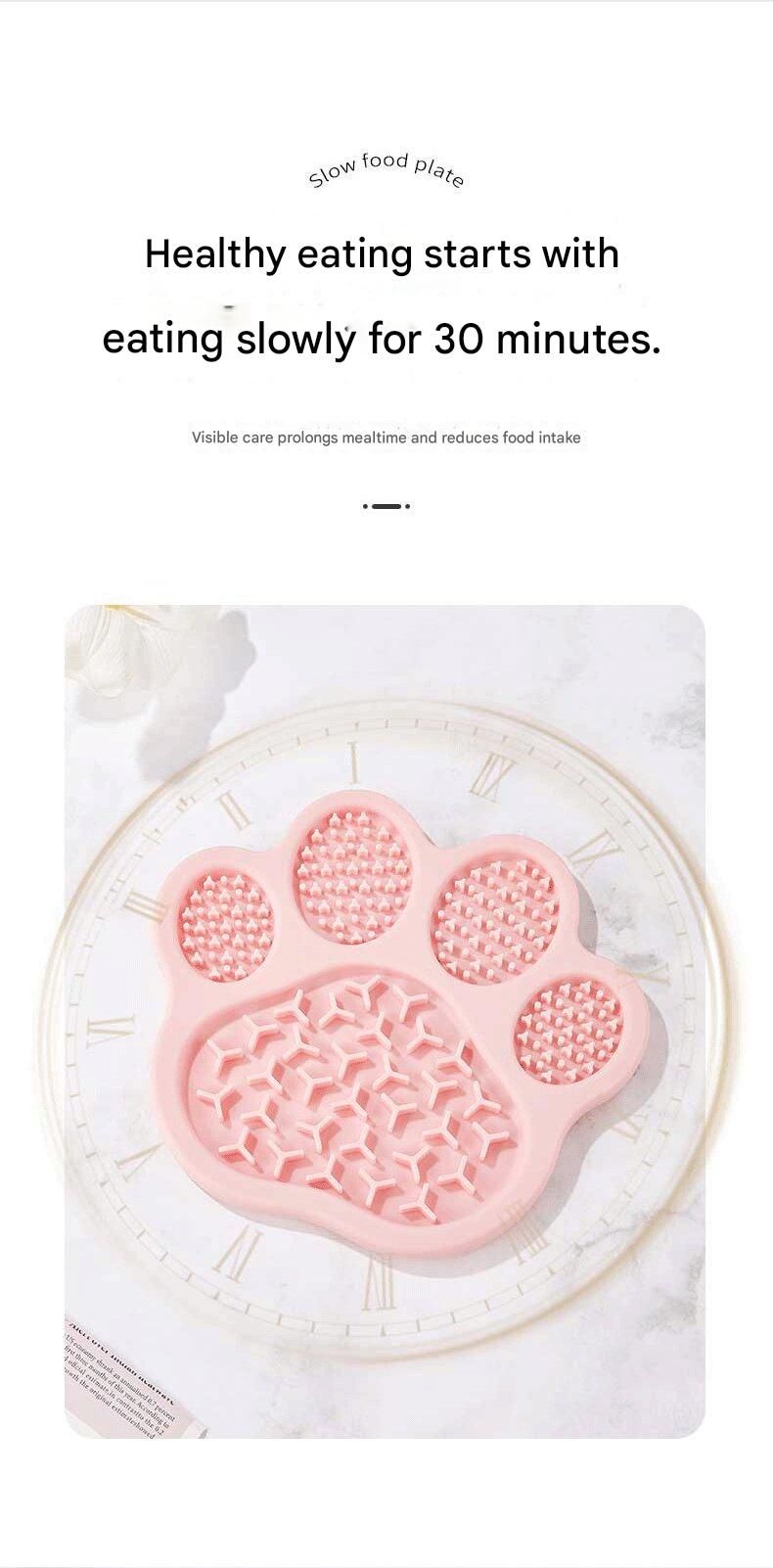 Brown Silicone Slow Feeder Lick Mat for Dogs and Cats - Paw Shaped Non Slip Pet Bowl with Suction Cups - BPA Free, Dishwasher Safe, Freezer Safe, Anxiety Relief, Easy Clean, 20x17cm - Pink, Brown, Yellow - view 5