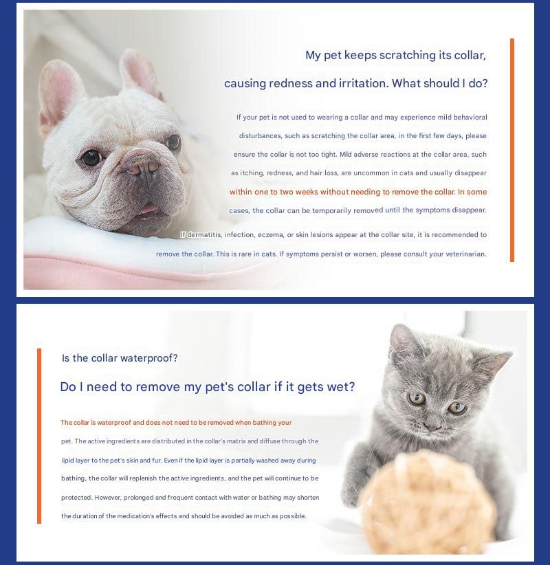 Grey 38cm Adjustable Flea and Tick Collar for Dogs and Cats - 8 Month Protection, Waterproof TPR Design with Safety Release - Repels Fleas, Ticks, and Mosquitoes for Small to Large Pets - view 7