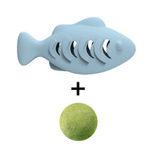 2-piece Blue Fish-Shaped Silicone Cat Toy and Catnip– 3-in-1 Interactive & Self-Entertaining Toy with Catnip/Cat food, Dental Care & Hairball Relief – BPA-Free, Food-Grade Safety