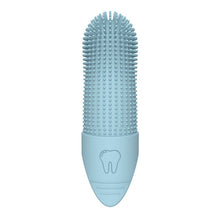 Blue Silicone Pet Finger Toothbrush for Cats and Dogs - Soft Dental Care Brush for Teeth Cleaning, Plaque Removal, and Oral Hygiene - Ideal for Small, Medium, and Large Breeds